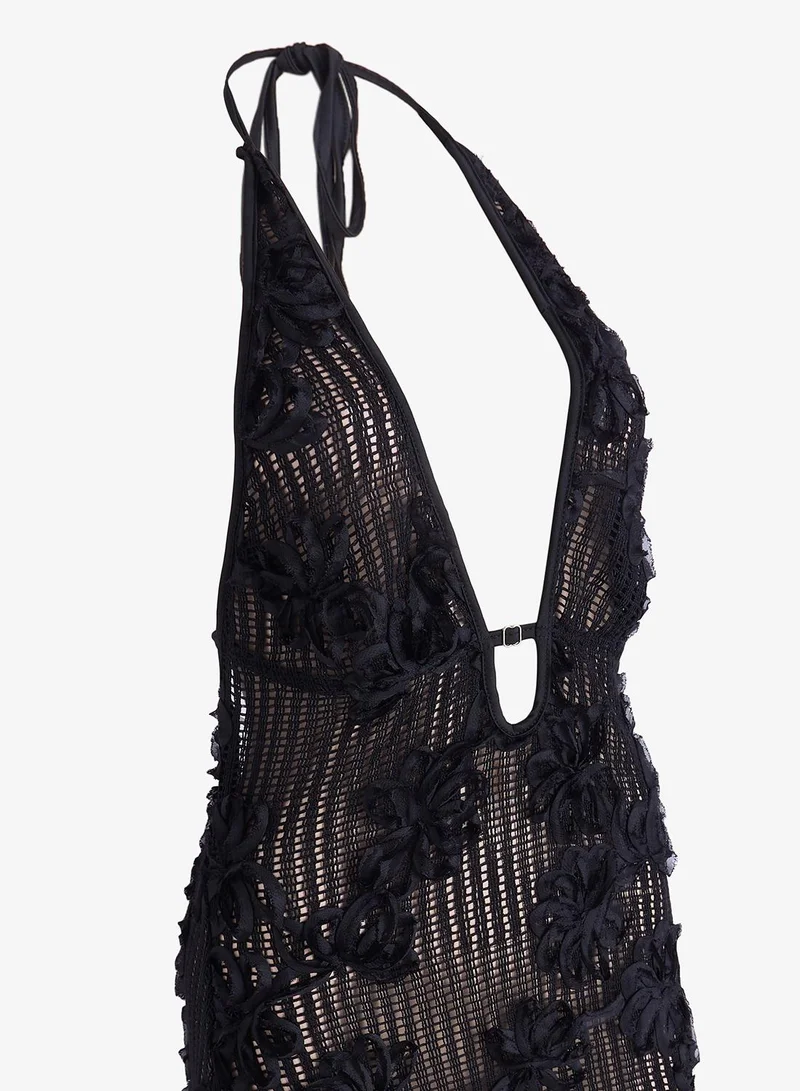 Ginger  Halter Neck Crochet Beach Dress for Women | Best Price UAE